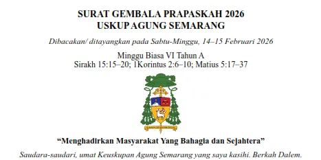 Surat Gembala Pra Paskah 2026 Keuskupan Agung Semarang